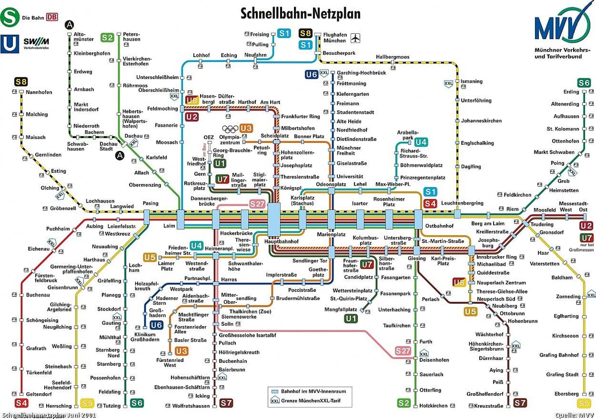 munchen სატრანსპორტო რუკა