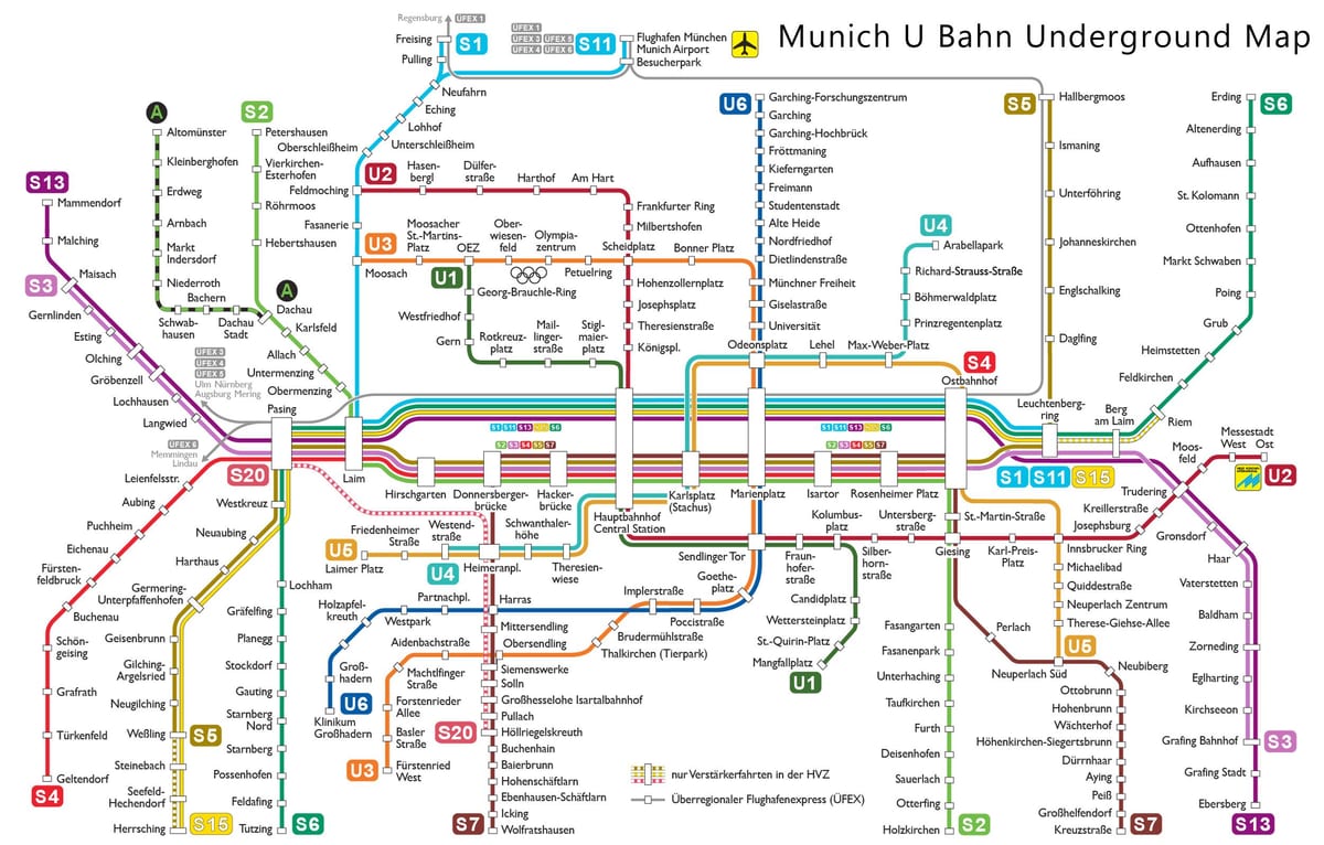 u bahn munchen რუკა