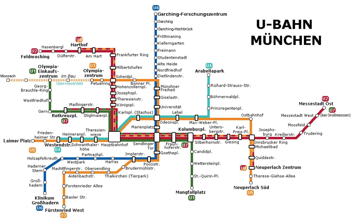 ubahn რუკა მიუნხენის