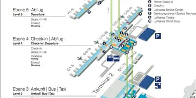 რუკა მიუნხენის აეროპორტში lufthansa
