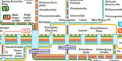 რუკა მიუნხენის hauptbahnhof